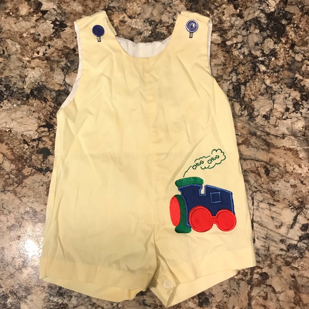 Alexis Chug Chug Train Overalls